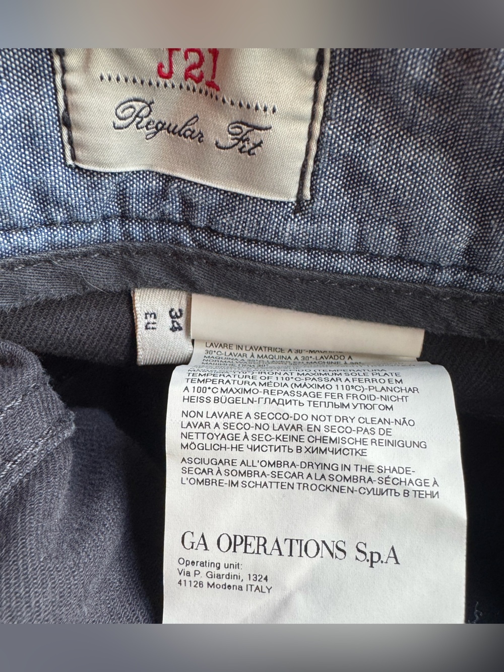 Armani J21 regular fit Gray denim jeans size 34x34 - Picture 8 of 10